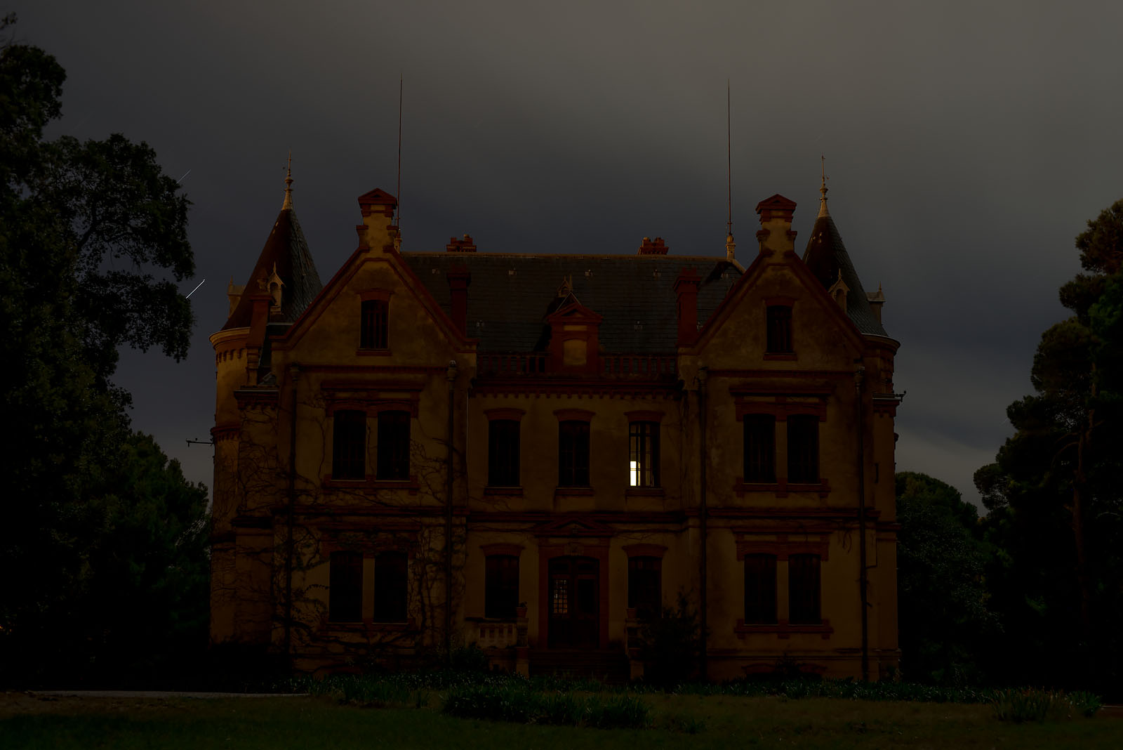 Eerie Chateau, Night: Fine Art Photography Commission