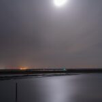Sites at Risk of Climate Change: Night Landscape Photographs in The Netherlands, Steve Giovinco, Moon Over North Holland, Den Oever Harbor