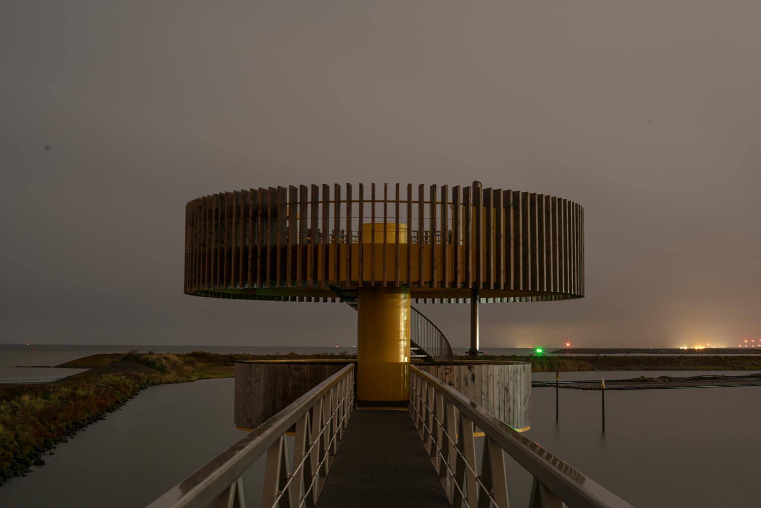 Sites at Risk of Climate Change: Night Landscape Photographs in The Netherlands, Steve Giovinco Bird Lookout, North Holland Den Oever