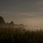 The Netherlands Night Landscape Photographs, Steve Giovinco, Canal: lines in sky in field